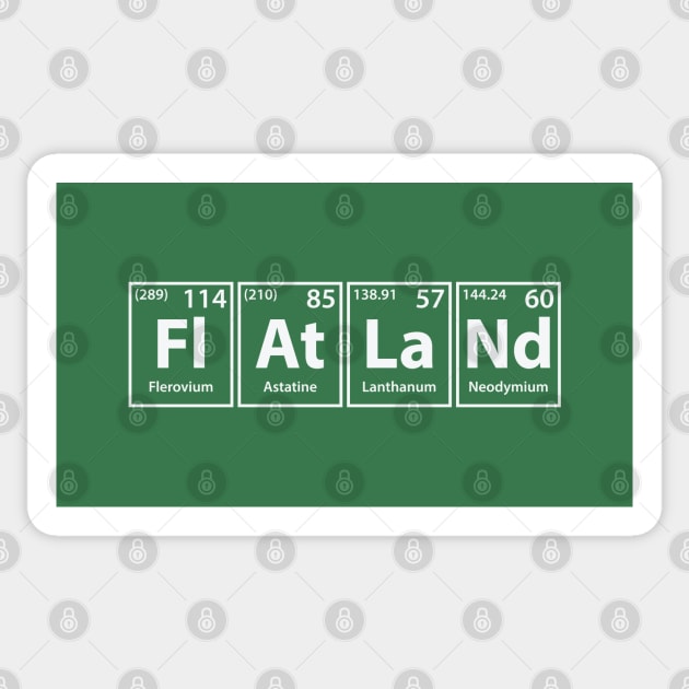 Flatland (Fl-At-La-Nd) Periodic Elements Spelling Sticker by cerebrands